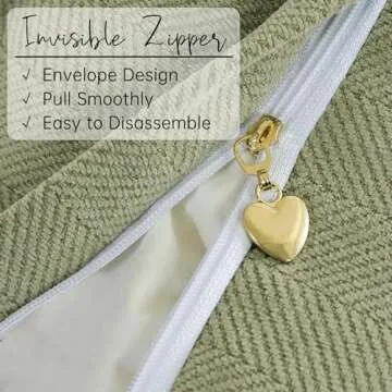 ZWJD Sage Green Pillow Covers 16x16 Set of 2 Chenille Throw Pillow Covers with Elegant Design Soft and Luxurious Decorative Throw Pillows for Couch, Bed, and Home Decor