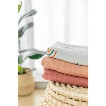 Little Jump Soft Muslin Swaddle Blankets - Rainbow Design