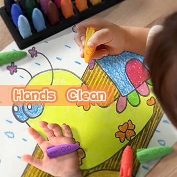 MASSRT 24 Colors Space Crayons for Toddlers Age 1-3, Non-toxic Mess Free Unbreakable Crayon Gifts, Easy to Hold Washable Crayons, Safe Coloring Gifts for Babies and Children