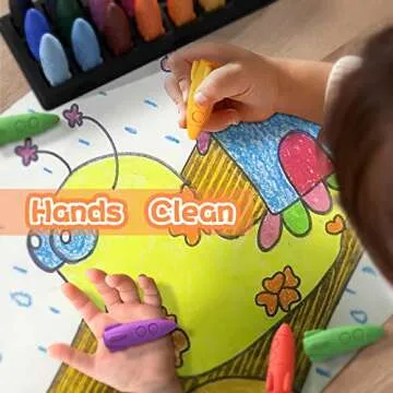 MASSRT 24 Colors Space Crayons for Toddlers Age 1-3, Non-toxic Mess Free Unbreakable Crayon Gifts, Easy to Hold Washable Crayons, Safe Coloring Gifts for Babies and Children