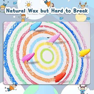 MASSRT 24 Colors Space Crayons for Toddlers Age 1-3, Non-toxic Mess Free Unbreakable Crayon Gifts, Easy to Hold Washable Crayons, Safe Coloring Gifts for Babies and Children