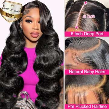 HOT STAR 210% Density HD 13x6 Lace Front Wigs Human Hair Pre Plucked Glueless Body Wave Human Hair Wigs for Black Women HD Lace Frontal Wigs 100% Human Hair 32 Inch
