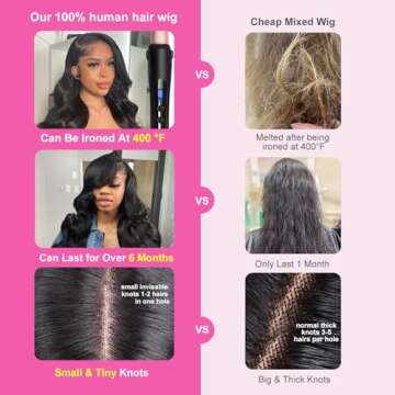 HOT STAR 210% Density HD 13x6 Lace Front Wigs Human Hair Pre Plucked Glueless Body Wave Human Hair Wigs for Black Women HD Lace Frontal Wigs 100% Human Hair 32 Inch