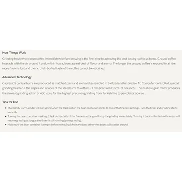 Capresso Infinity Burr Grinder - Perfect Grind Every Time