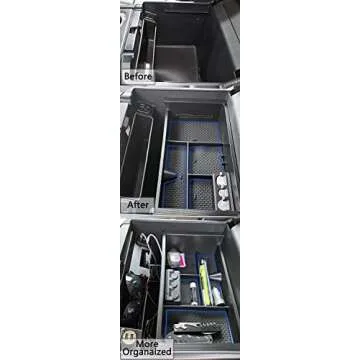 EDBETOS Console Organizer Compatible with 2014-2018 Chevy Silverado/GMC Sierra 1500 and 2015-2019 Silverado/Sierra 2500HD/3500HD Accessories Compartment Insert Tray - Full Console w/Bucket Seats ONLY