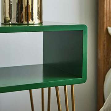 COZAYH Minimalist Nightstand with Shelf & Hairpin Legs