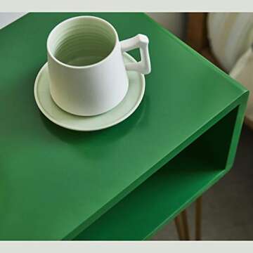 COZAYH Minimalist Nightstand with Shelf & Hairpin Legs