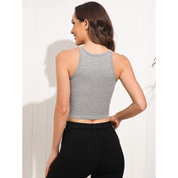 Kole Meego High Neck Crop Tops for Women - 4-Pack