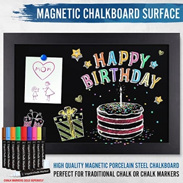 Rustic Black Magnetic Wall Chalkboard 20x30 for Home Use