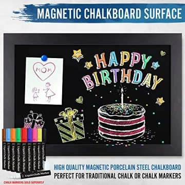 Rustic Black Magnetic Wall Chalkboard 20x30 for Home Use