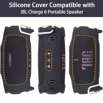 KHANKA for JBL Charge 6 Waterproof Portable Bluetooth Speaker Silicone Case, Soft Protective Sleeve ...