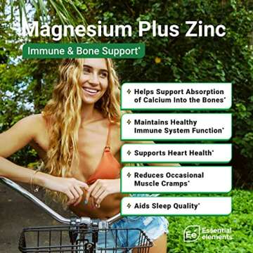 Essential Elements Magnesium & Zinc with Vitamin D3 for Sleep Immune & Bone Support - Magnesium Glyc...