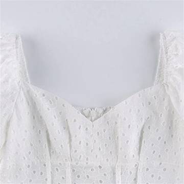 Sweetheart Neck Mini Dress Puff Sleeves High Waist Elegance