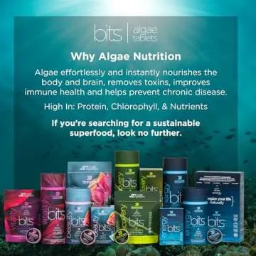 BEAUTYbits - Organic Spirulina Tablets - Algae Superfood - Collagen, Protein, Chlorophyll - Hair, Na...