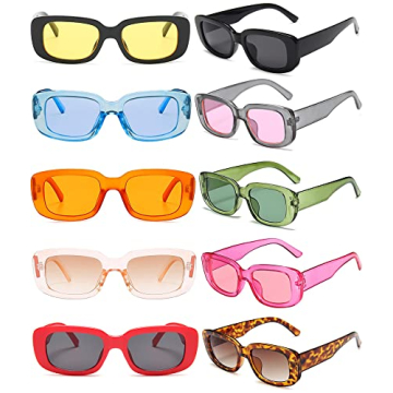 Colorful 10-Pack 90s Sunglasses for Parties and Outings