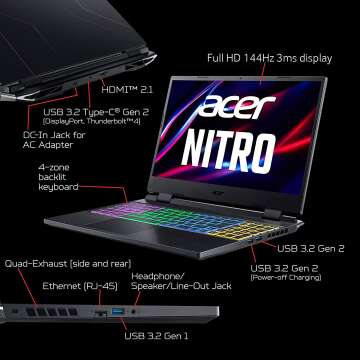 Acer Nitro 5 AN515-58-725A Gaming Laptop with i7,