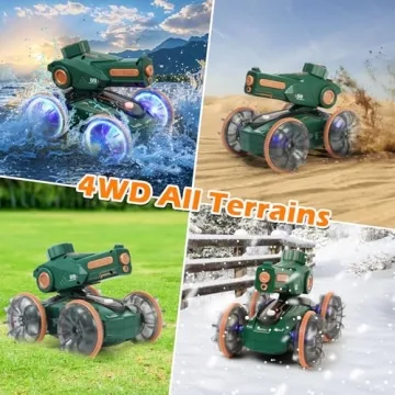 IQBOX Amphibious RC Tank with Water Shooting Fun