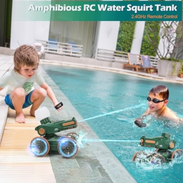 IQBOX Amphibious RC Tank with Water Shooting Fun