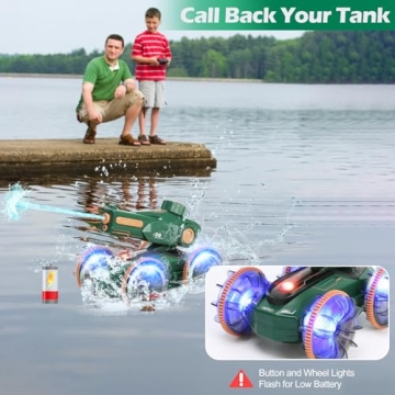 IQBOX Amphibious RC Tank with Water Shooting Fun