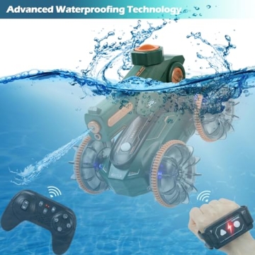 IQBOX Amphibious RC Tank with Water Shooting Fun