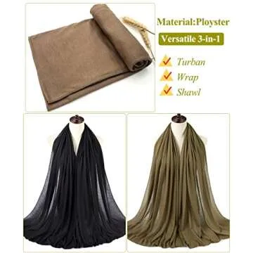 Harewom 3PCS Head Wraps for Black Women Turban Headwraps Stretchy African Hair Wraps Soft Jersey Head Scarf Tie Headbands Pack