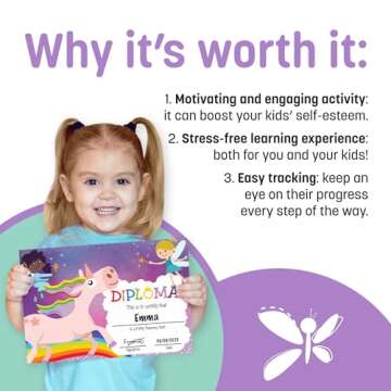 Potty Training Chart for Toddlers Girls, Unicorn Design - Sticker Chart, 4 Week Reward Chart - 213 Cute Stickers, Certificate, Instruction Booklet & Motivational Cards - Bonus Celebratory Crown