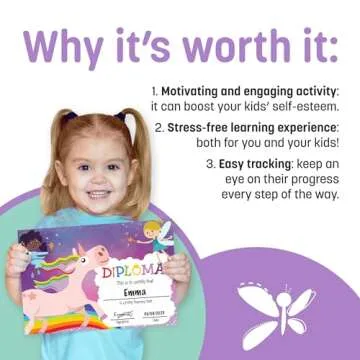 Potty Training Chart for Toddlers Girls, Unicorn Design - Sticker Chart, 4 Week Reward Chart - 213 Cute Stickers, Certificate, Instruction Booklet & Motivational Cards - Bonus Celebratory Crown