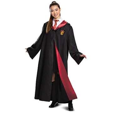 Harry Potter Robe, Deluxe Wizarding World Hogwarts House Themed Robes for Adults, Movie Quality Dress Up Costume Accessory