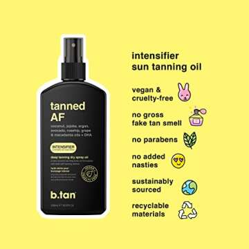 b.tan Intensifier Deep Dry Spray Tanning Oil | Get a Faster, Darker Sun Tan From Tan Accelerating Ac...