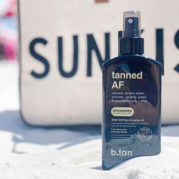 b.tan Intensifier Deep Dry Spray Tanning Oil | Get a Faster, Darker Sun Tan From Tan Accelerating Actives, Packed with Ultra Moisturizing Oils to Keep Skin Hydrated, Vegan, 8 Fl Oz, 3 Pack