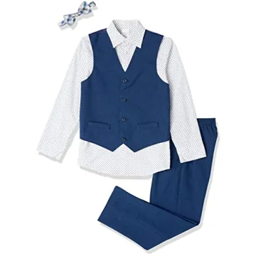 Stylish Van Heusen Boys' 4-Piece Suit Set with Vest and Tie for Any Occasion