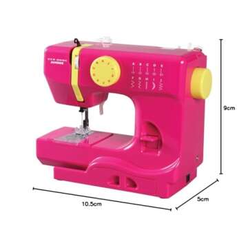 Janome Fastlane Fuschia Basic, Easy-to-Use, 10-Stitch Portable, Compact Sewing Machine with Free Arm only 5 pounds, Fuschia