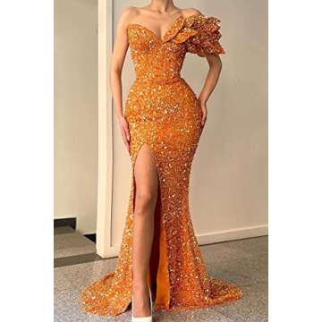 Plus Size Champagne Mermaid Prom Dress for Elegant Events