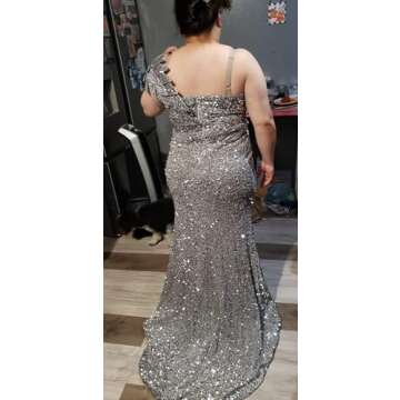 Plus Size Champagne Mermaid Prom Dress for Elegant Events