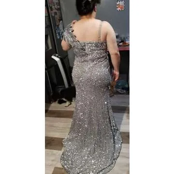 Plus Size Champagne Mermaid Prom Dress for Elegant Events