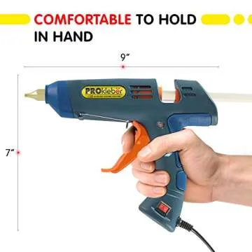 PROkleber Hot Melt Glue Gun Kit Full Size 100 Watt with Carry Bag and 12 pcs Glue Sticks, for DIY, Arts & Crafts Projects, Sealing, Quick Repairs, Light and Heavy Duty, Home, Office (Green/Blue)