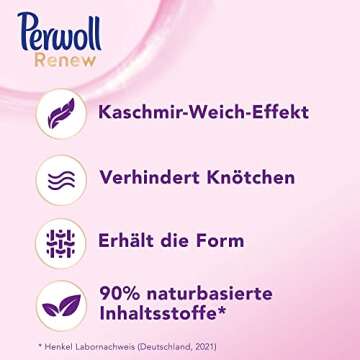 Perwoll Renew Wool & Fine Fabric Care (1 x 21 Wash Loads) Liquid Detergent for Wool, Silk and Fine Fabrics