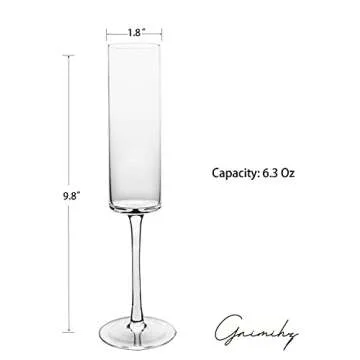 Gnimihz Edge Champagne Flutes - Crystal Champagne Glasses Set of 4, Lead-Free Premium Crystal, Gift for Wedding, Anniversary, Christmas, 6.3oz, 9.8" Tall, Clear