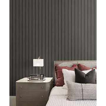 NextWall Stacy Garcia Home Faux Wooden Slats Peel and Stick Wallpaper for Easy Installation and Styl...