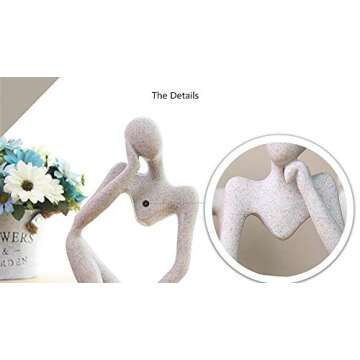 NEWQZ Thinker Figurine Resin Sculpture Statue Collectible Craft Art Handcrafted for Desktop Decor(Smooth)
