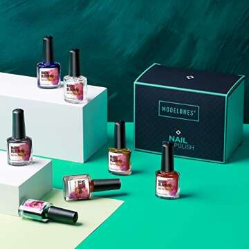 Modelones Blooming Gel Nail Polish Set, 7 Colors Blossom Gel for Spreading Effect Marble, Magic Watercolor Blossom Nail Varnish Art Flower Autumn Design Manicure, Nail Ink, Watercolor Alcohol 10ml