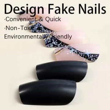 Square Press on Nails Short Black Fake Nails Silver False Nails Gold Swirl Stick on Nails Glitter Acrylic Nails Artificial Full Cover Nude Glue on Nails for Women Girls Daily Wear Manicure 24PCS…