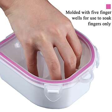 Nail Soaking Bowl, 2PCS Soak Off acrylic nail Art powder gel polish remover Bowl with Triangle Cuticle Peeler and Stainless Steel Cuticle Pusher, Soaker Tray Manicure Set Spa Tool