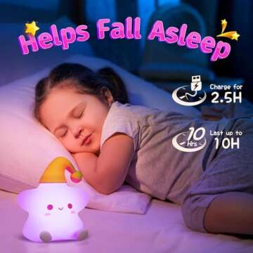 Mubarek Cute Star Night Light, Remote 10 Level Dimmable Star Lights for Bedroom, Rechargeable Lamp Star Lamp, Silicone Squishy Cute Star Light Up Stars, Kawaii Girls Night Light Star Gifts Stars Decor