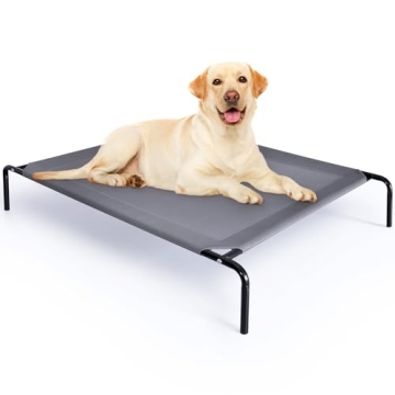 BRIKY Outdoor Elevated Dog Bed, Raised Dog Cots Beds for Extra Large Medium Small Dogs, Portable Pet...