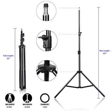 Emart 45W Dimmable Overhead Softbox Led Boom Arm Hairlight, Photography Photo Boom Light Stand w/Sandbag Setup, Adjustable Double Color Daylight Soft Box Set Continuous Studio Lighting Kit