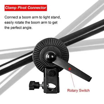 Emart 45W Dimmable Overhead Softbox Led Boom Arm Hairlight, Photography Photo Boom Light Stand w/Sandbag Setup, Adjustable Double Color Daylight Soft Box Set Continuous Studio Lighting Kit
