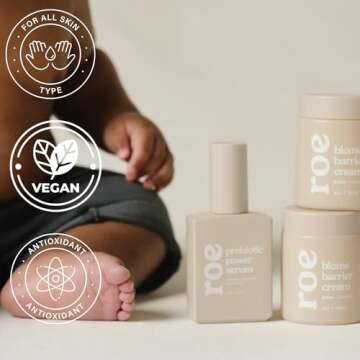 Roe Wellness Power Pair Probiotic Baby Power Serum & Biome Barrier Cream | Hydrating, Soothing, Clea...