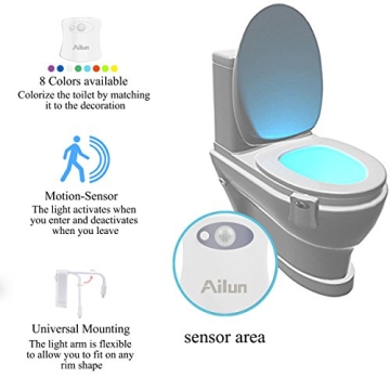 Ailun Toilet Night Light 3-Pack Motion Activated LED