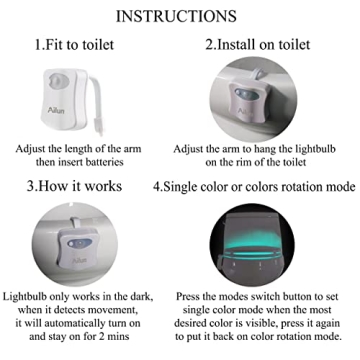 Ailun Toilet Night Light 3-Pack Motion Activated LED